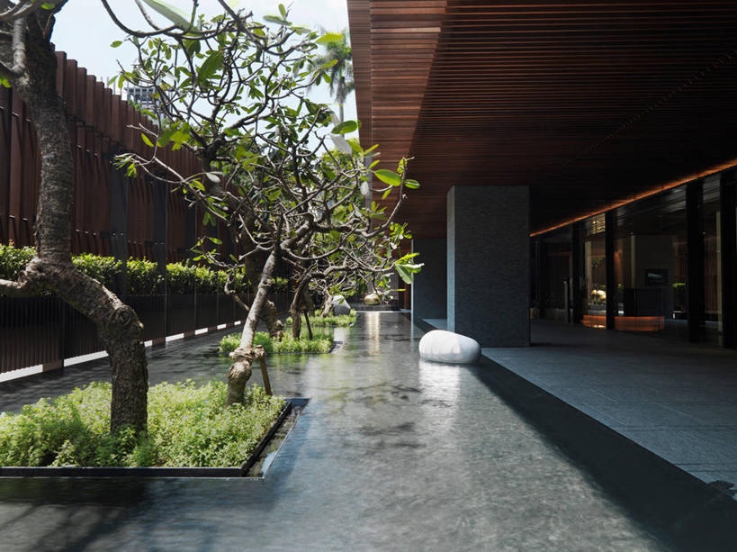 无人,横图,室外,白天,建筑,台湾,日光,亚洲,装饰,池塘,树,装饰物,建造,台北,设计