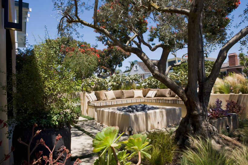 无人,横图,室外,白天,家具,沙发,日光,美国,地形,双人沙发,北美,加利福尼亚,设计,当代,火坑