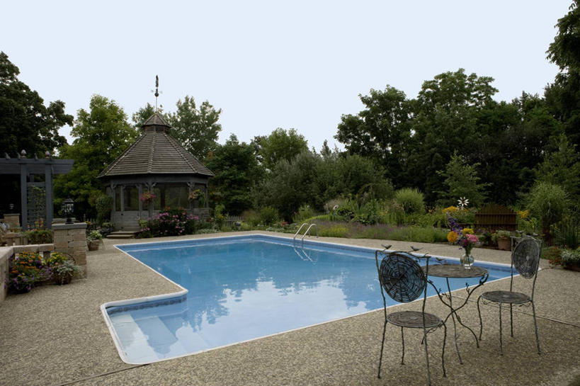 横图,室外,灯笼,院子,石墙,架子,凉亭,夏天,支撑,固定,多年生植物