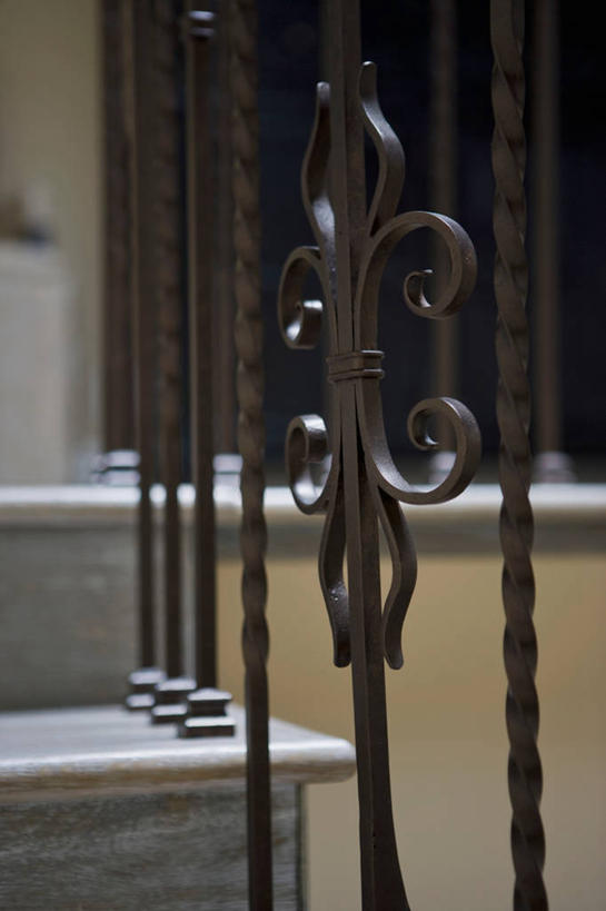 无人,栏杆,竖图,室内,特写,楼梯,建筑,美国,建造,北美,加利福尼亚,橡树,铁艺