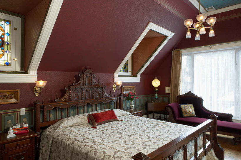 横图,壁纸,窗户,窗帘,卧室,红色,白色,彩色玻璃,布根地