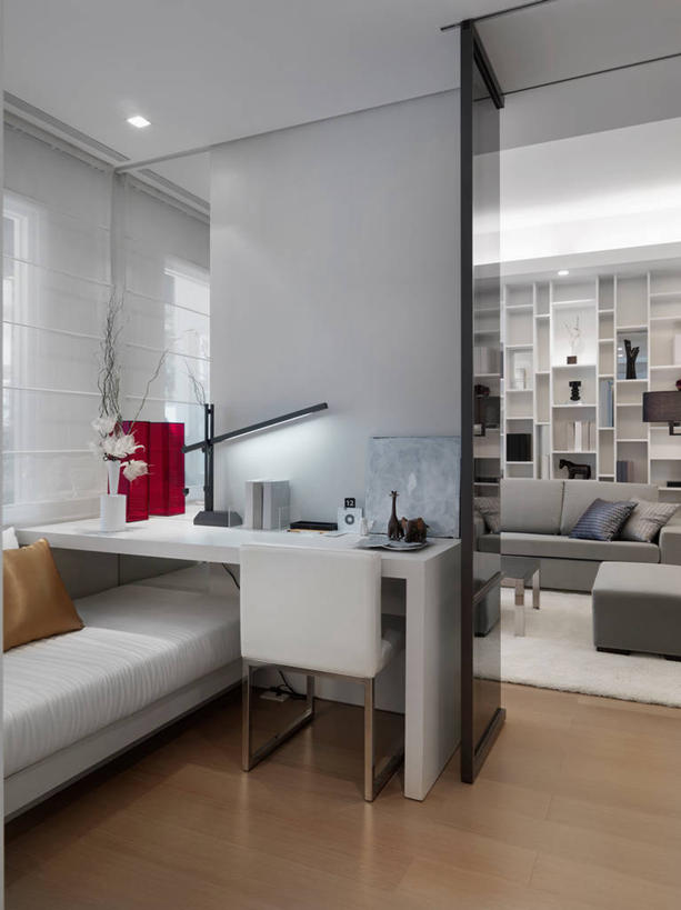 无人,家,竖图,室内,家具,台灯,建筑,台湾,亚洲,小的,现代,书桌,白色,建造,起居室,建筑材料,台北,硬木