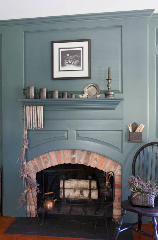 壁炉,砖,涂料,白蜡