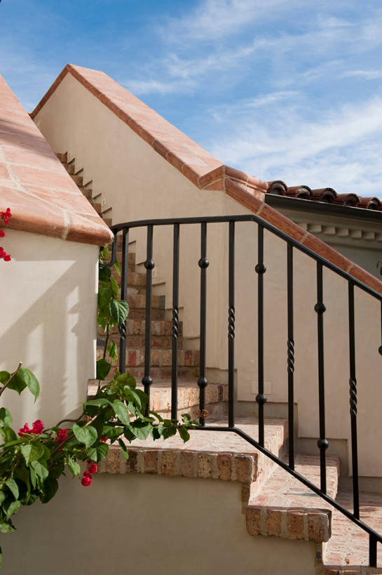 无人,栏杆,竖图,室外,白天,楼梯,建筑,日光,美国,砖,建造,北美,加利福尼亚,铁艺