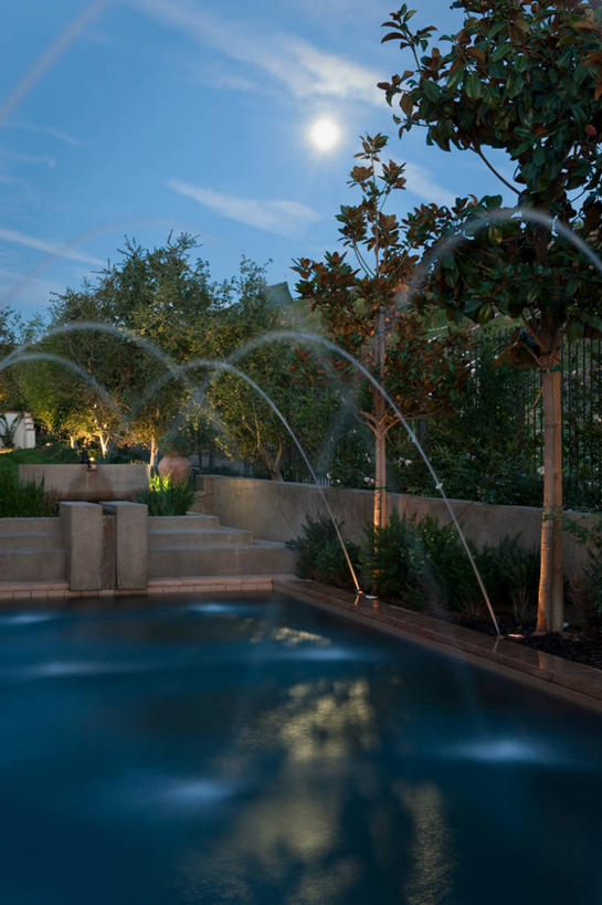 无人,游泳池,竖图,室外,水,建筑,喷泉,美国,地形,月光,蓝色,黄昏,北美,加利福尼亚