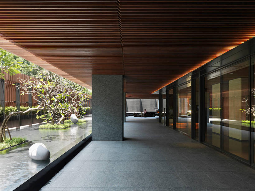 无人,横图,室外,白天,建筑,日光,装饰,池塘,树,装饰物,建造,设计