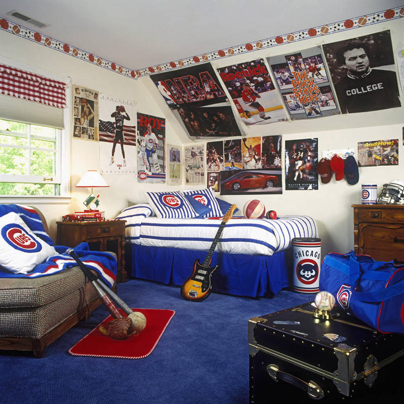 儿童,运动,床,卧室,熊,抽屉,印刷,木制,床单,梳妆台,床上用品,海报,红色,枕头,着色,梦想,芝加哥市,式样,男孩