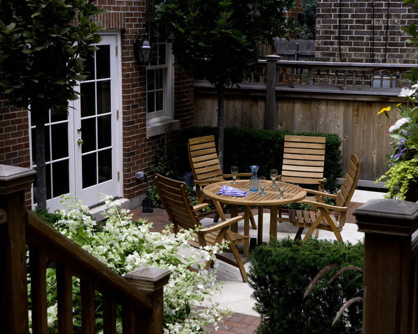 车库,砖,篱笆,院子,击剑