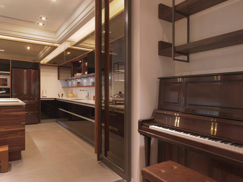 无人,家,横图,室内,厨房,建筑,台湾,亚洲,钢琴,褐色,现代,建造,当代