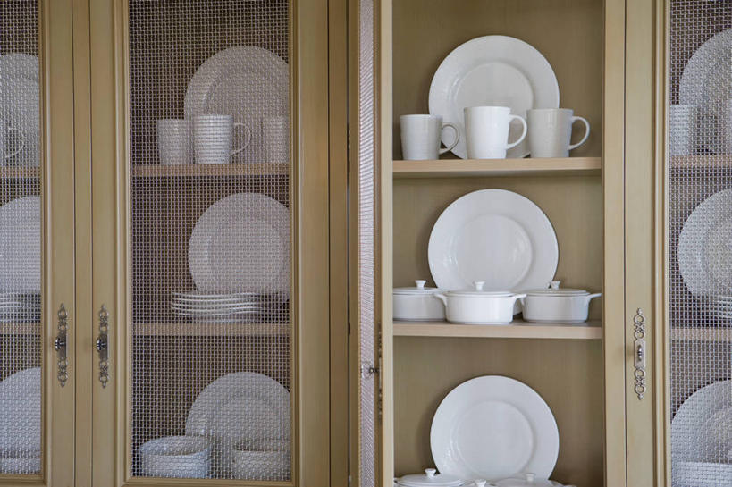 无人,横图,室内,柜子,美国,铁丝网,盘子,北美,加利福尼亚,当代