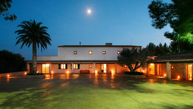 无人,家,横图,方图,室外,别墅,建筑,西班牙,欧洲,房屋,庭院,球场,黄昏,建造,照亮