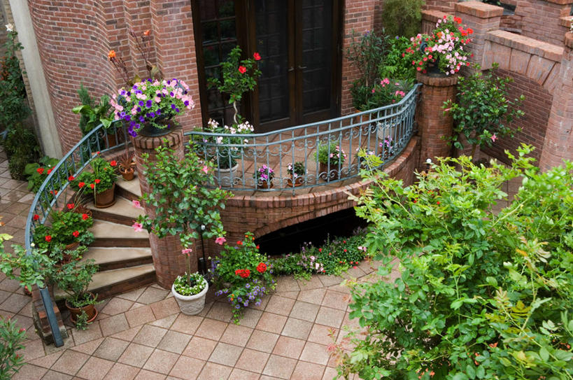 砖,庭院,正门,院子,现代,当代