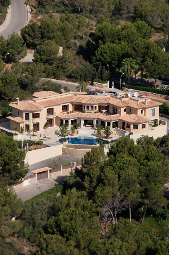 无人,家,竖图,俯视,航拍,室外,白天,天线,建筑,日光,西班牙,欧洲,蓝色,建造,鸟瞰,豪宅,高角度拍摄,欧申赛德