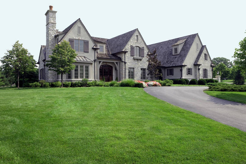 横图,室外,烟囱,种植,天窗,褐色,车道,夏天,米色,景观设计