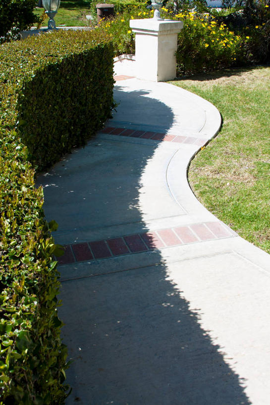 无人,竖图,室外,白天,日光,美国,人行道,树,北美,加利福尼亚,树篱