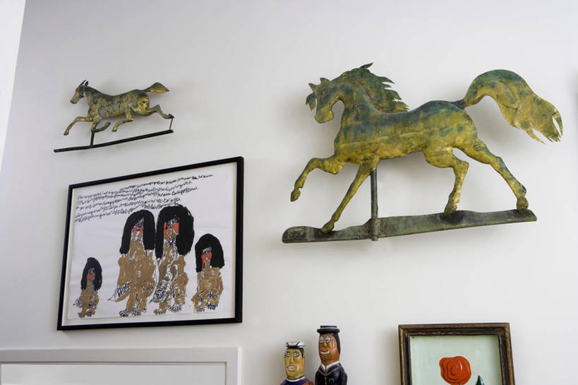 马,现代,古董,作画,收集,风标,当代