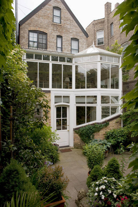 竖图,室外,砖,院子,门口,加法,阳光房