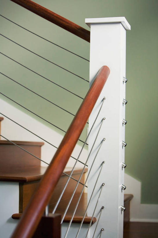 无人,栏杆,竖图,室内,节能,楼梯,建筑,美国,木制,绿色,白色,建造,金属丝,北美,发展,瓦胡岛,当代