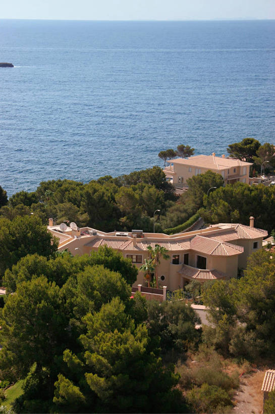 无人,家,竖图,俯视,航拍,室外,白天,天线,建筑,日光,西班牙,欧洲,蓝色,建造,鸟瞰,豪宅,高角度拍摄,欧申赛德