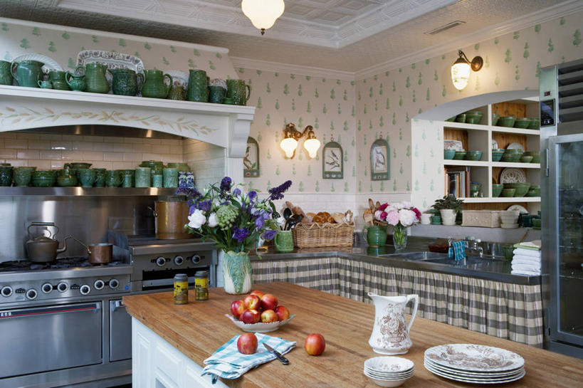 面包,壁纸,厨房,水果,瓷砖,篮子,绿色,陶器,模具,古董,蜡纸,炊具,收集,式样,塑造,厨房水槽