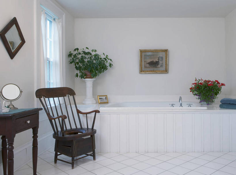 横图,地板,浴室,桌子,瓷砖,漩涡,白色,浴盆,古董,作画,手镜