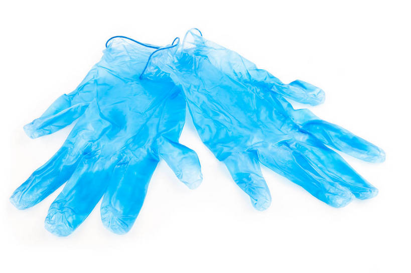 无人,横图,俯视,室内,特写,白天,白色背景,静物,阴影,反射,影子,蓝色,手套,摄影,影棚,彩图,高角度拍摄,影棚拍摄,拍摄,一次性手套