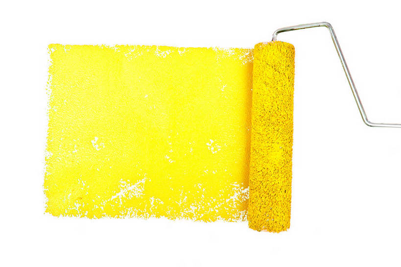 无人,横图,室内,特写,白天,白色背景,正面,装修,静物,装潢,一个,黄色,粉刷,刷子,摄影,影棚,单个,油漆,滚筒刷,涂料,滚刷,彩图,影棚拍摄,拍摄,滚筒