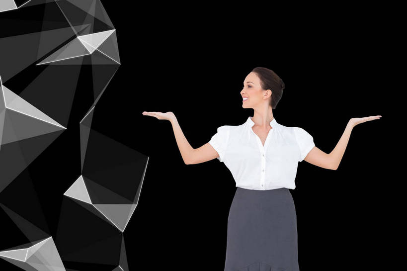 西方人,一个人,无人,商务人士,商务女性,站,举,伸展双臂,笑,微笑,露齿笑,横图,室内,白天,正面,数码,科技,欧洲,欧洲人,仅一个年轻女性,仅一个女性,仅一个人,阴影,黑色背景,套装,反射,网络,图形,影子,高光,几何,计算机图形,合成,扭头,注视,观察,看,托,站着,转头,观看,多边形,电脑合成图,数码合成图,察看,合成图,关注,数学,商务装,工薪阶层,写实,具体,具象,年轻女性,女人,女性,白种人,白领,上班族,敞开双臂,举起,举手,举着,伸开双臂,向上举,向上伸,向上托,展开双肩,站立,张开手臂,张开双臂,半身,彩图,几何图形,平面图形