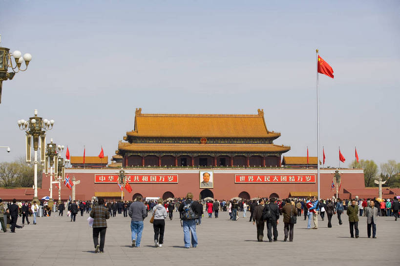 天安门,横图,彩色,室外,白天,旅游,城市,建筑,指示牌,国旗,北京,天安门广场,中国,亚洲,标志,纪念碑,首都,历史,标识,红旗,建筑物,红色,摄影,纪念,政治,毛主席,东亚,发展,中华人民共和国,北京市,京,北平,华北地区,西城区,发达,共产主义,彩图,旅行,红,和平门,bj174