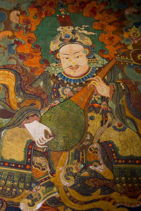 竖图,室内,白天,绘画,名胜古迹,建筑,中国,亚洲,节日,艺术,装饰,雕像,佛像,墙,历史,文化,拉萨,西藏,经幡,少数民族,民族,壁画,墙壁,墙面,古代,祈祷,祈福,健康,金色,旅游胜地,许愿,摄影,宗教,佛教,信仰,纪念,华丽,修饰,祈求,点缀,藏,东亚,佛陀,西藏自治区,藏传佛教,唐卡,首府,中华人民共和国,西南地区,衬托,美观,雅致,雅观,拉萨市,古远,哲蚌寺,平安,画画,彩图,庙,唐嘎,唐喀,中国少数民族,唐卡壁画,bj174