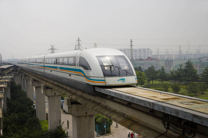 横图,彩色,室外,白天,上海,中国,亚洲,轨道交通,交通,列车,交通工具,摄影,磁悬浮,高速列车,东亚,磁悬浮列车,中华人民共和国,bj174