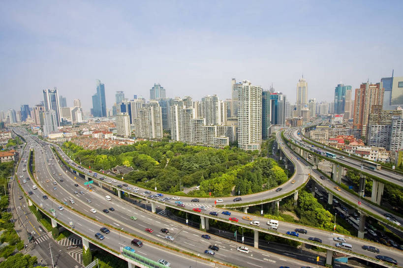 横图,全景,俯视,彩色,白天,美景,城市风光,大桥,道路,建筑,街道,立交桥,路,桥梁,公路,上海,中国,亚洲,景观,高架,建筑群,桥,车流,交通,现代建筑,延安路高架,景色,运输,摄影,高架桥,立体交通,东亚,高架道路,跨线桥,中华人民共和国,马路,bj174