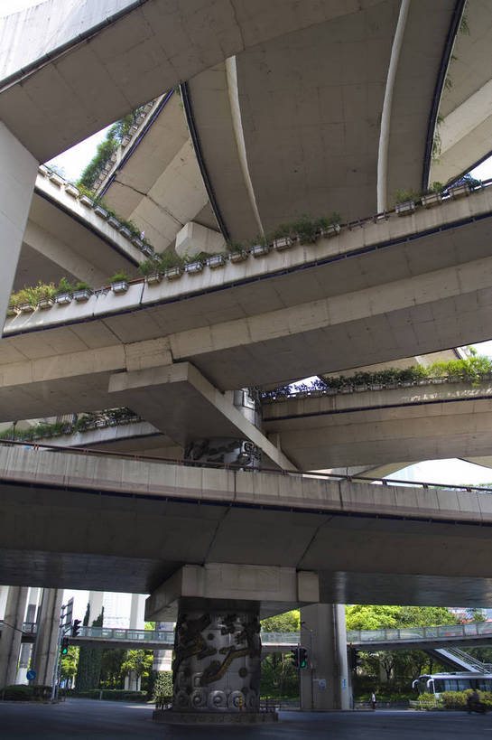 竖图,彩色,白天,大桥,道路,立交桥,桥梁,上海,中国,亚洲,高架,桥,交通,延安路高架,运输,摄影,高架桥,立体交通,东亚,高架道路,跨线桥,中华人民共和国,马路,bj174