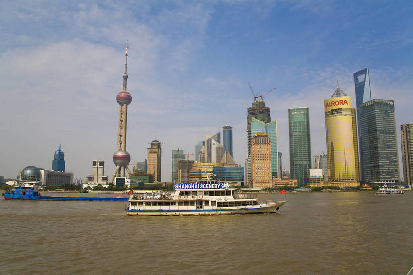 横图,全景,彩色,室外,白天,办公楼,河流,大厦,建筑,上海,中国,亚洲,东方明珠,黄浦江,金茂大厦,浦东,白云,蓝天,外滩,远景,摩天大厦,摄影,环球金融中心,电视塔,金融中心,东亚,中华人民共和国,江,大楼,bj174