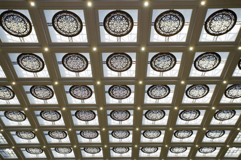 无人,博物馆,横图,彩色,室内,特写,白天,旅游,天花板,建筑,中国,亚洲,现代建筑,摄影,东亚,宁夏,银川,首府,中华人民共和国,西北地区,银川市,宁夏回族自治区,宁,旅行,金凤区,宁夏博物馆,宁夏回族自治区博物馆,bj174