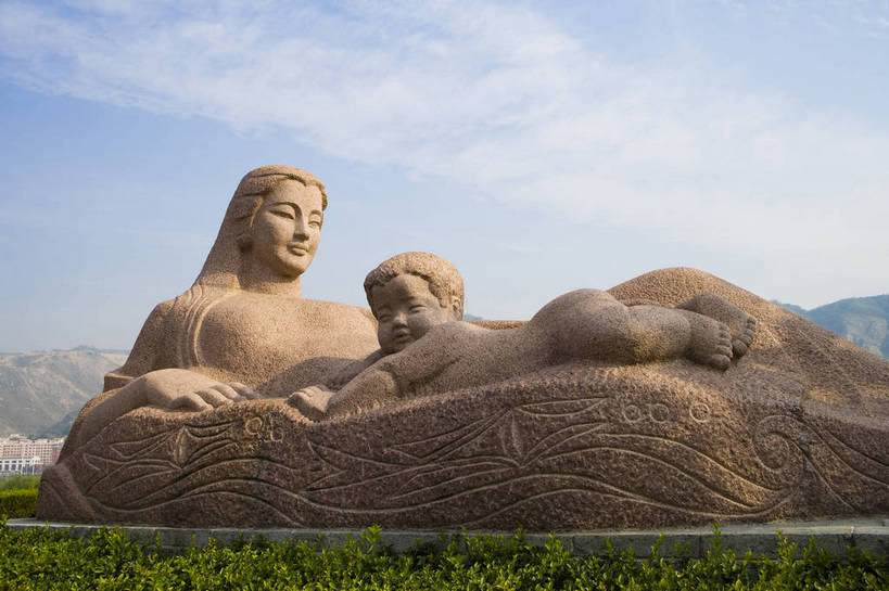 无人,横图,彩色,室外,白天,雕塑,中国,亚洲,艺术,装饰,雕刻,雕像,景观,石雕,工艺品,母子,摄影,纪念,美术,主题,陈列,东亚,甘肃,中华人民共和国,功能,美学,兰州,黄河母亲,bj174