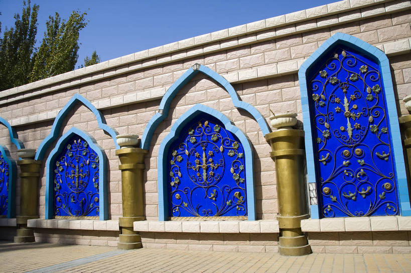 无人,横图,彩色,室外,特写,白天,旅游,度假,名胜古迹,标志建筑,地标,建筑,中国,亚洲,遗迹,民俗,浮雕,景观,古迹,文物,娱乐,建设,古建筑,现代建筑,享受,休闲,旅游胜地,放松,摄影,雕花,清真寺,古文明,东亚,吐鲁番,新疆,中华人民共和国,旅行,坎儿井,bj174