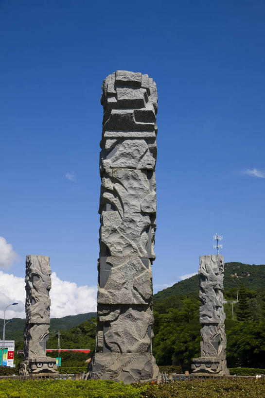 无人,竖图,彩色,室外,特写,白天,旅游,树林,三亚,中国,亚洲,雕刻,石柱,海南,旅游胜地,竖,摄影,度假村,东亚,中华人民共和国,旅行,亚龙湾,bj174