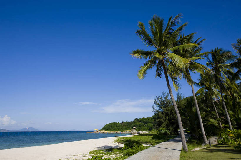 无人,横图,彩色,室外,白天,旅游,椰树,三亚,中国,亚洲,海南,天空,自然,休闲,旅游胜地,摄影,风光,海滨,东亚,中华人民共和国,海滩,旅行,蜈支洲岛,bj174