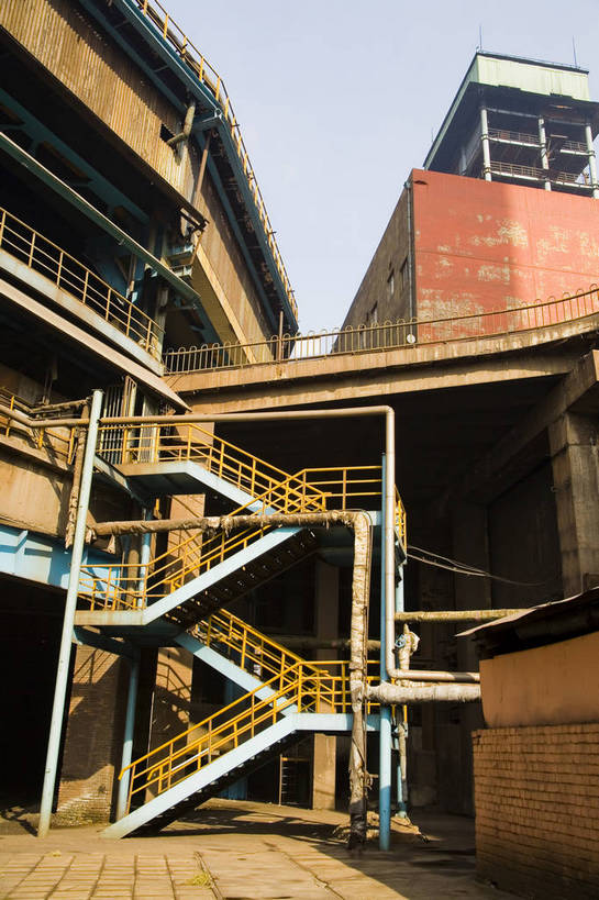 无人,工厂,竖图,彩色,室外,特写,白天,北京,中国,亚洲,工具,设备,管道,竖,工业,摄影,厂房,东亚,中华人民共和国,首钢,bj174