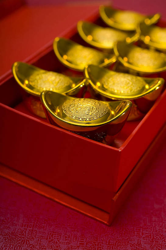 无人,竖图,彩色,室内,静物,中国,许多,装饰,图片,艺术品,很多,盒子,装饰品,多个,竖,财富,摄影,礼品,中国文化,东亚,影棚拍摄,元宝,传统文化,bj174