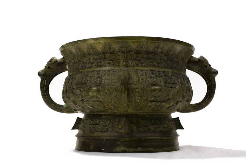 横图,彩色,静物,金属制品,中国,金属,雕刻,图片,文化遗产,艺术品,历史,文物,装饰品,古代,一个,摄影,单个,古董,中国文化,东亚,青铜,青铜器,古远,古代文明,美术工艺,影棚拍摄,传统文化,青铜制品,簋,礼器,bj174