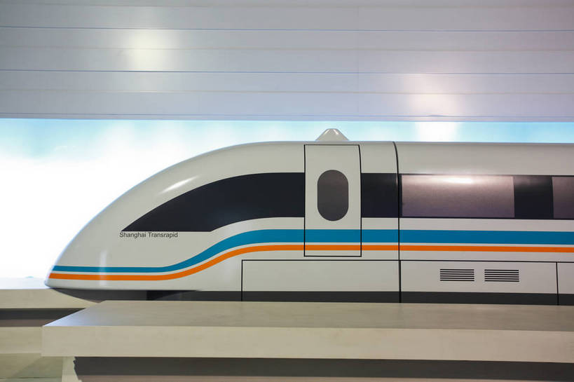横图,彩色,室内,室外,城市,上海,中国,图片,轨道,轨道交通,交通,列车,模型,运输,摄影,磁悬浮,东亚,磁悬浮列车,bj174