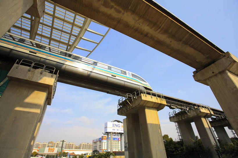 横图,彩色,室外,特写,白天,仰视,度假,美景,城市风光,城市,上海,中国,图片,景观,轨道,轨道交通,交通,娱乐,列车,享受,休闲,景色,放松,运输,摄影,磁悬浮,东亚,磁悬浮列车,bj174