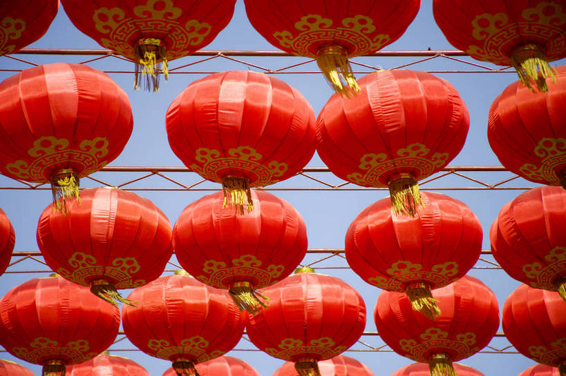 横图,彩色,室外,白天,静物,中国,春节,新年,许多,节日,灯笼,图片,文化遗产,艺术品,很多,红灯笼,装饰品,天空,多个,摄影,中国文化,东亚,美术工艺,传统文化,bj174