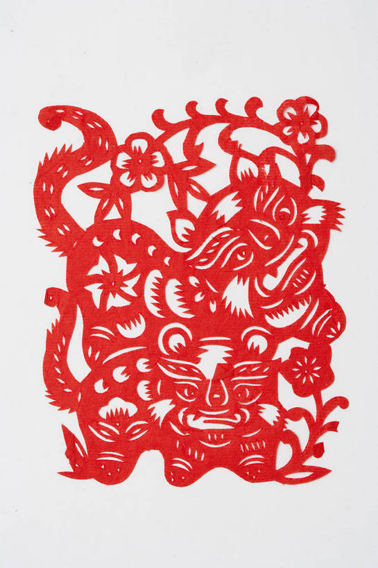 无人,竖图,彩色,特写,白色背景,技术,虎,中国,艺术,图片,文化,传统,红色,动物,剪纸,摄影,生肖,技巧,中国文化,手艺,虎年,技能,技艺,影棚拍摄,妙技,传统文化,bj174