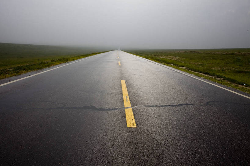 无人,横图,彩色,室外,白天,草地,草原,田园,道路,图片,白云,天空,自然,摄影,风光,原野,bj174