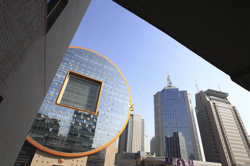 无人,横图,彩色,室外,特写,白天,仰视,城市,建筑,中国,图片,景观,现代建筑,摩天大厦,商务楼,摄影,辽宁,沈阳,高楼,商业中心,方圆大厦,bj174