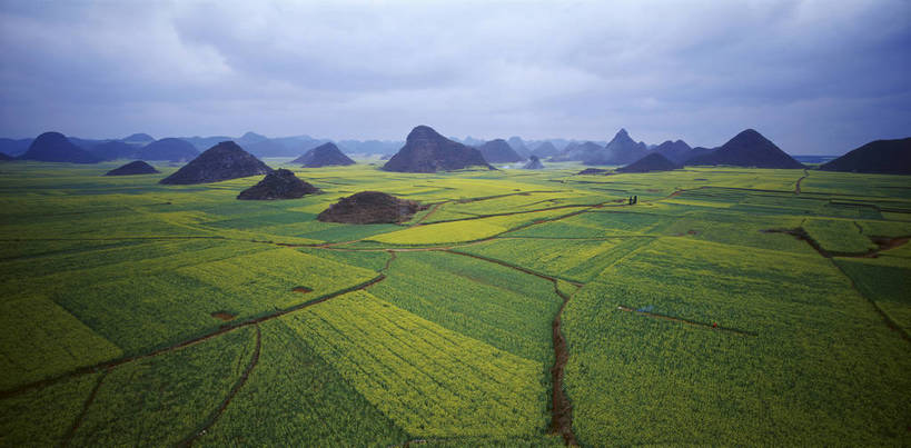 无人,农田,横图,彩色,室外,白天,旅游,度假,农作物,美景,名胜古迹,丘陵,田园,标志建筑,地标,建筑,中国,亚洲,遗迹,图片,田野,古迹,文物,娱乐,建设,古建筑,云南,绿色,风景,蓝天,天空,自然,享受,休闲,旅游胜地,放松,摄影,地理,风光,宁静,一望无际,空旷,自然风光,古文明,东亚,罗平,云南省,曲靖市,曲靖,罗平县,中华人民共和国,西南地区,滇,bj174