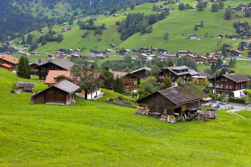 无人,横图,彩色,室外,白天,旅游,草地,森林,田园,瑞士,欧洲,阿尔卑斯山,图片,山坡,首都,伯尔尼,自然,村庄,庄园,旅游胜地,安静,摄影,风光,文明,中欧,瑞士联邦,伯尔尼州,少女峰,因特拉肯,旅行,居住区,bj174